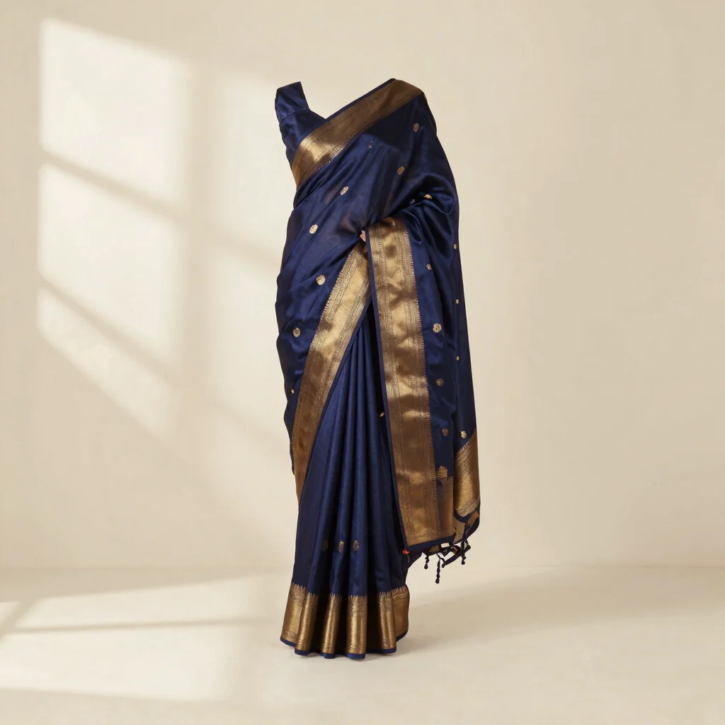 Midnight Brocade Saree
