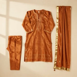 Saffron Silk Suit Set