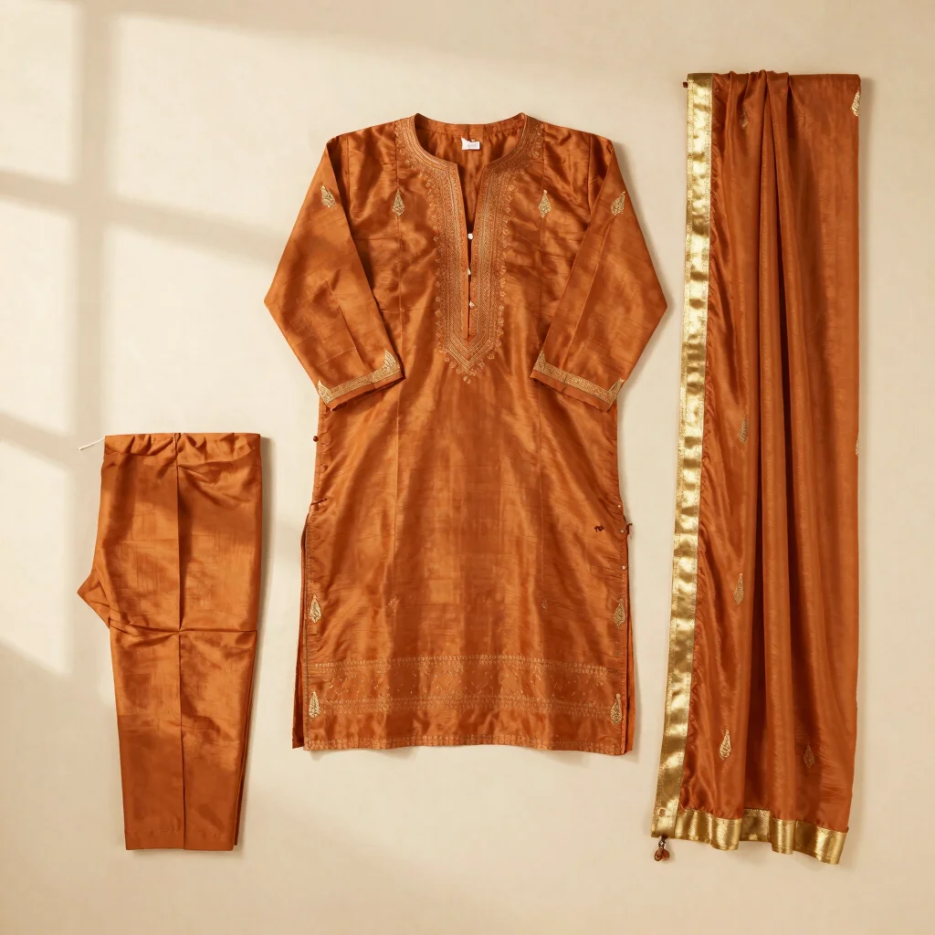 Saffron Silk Suit Set